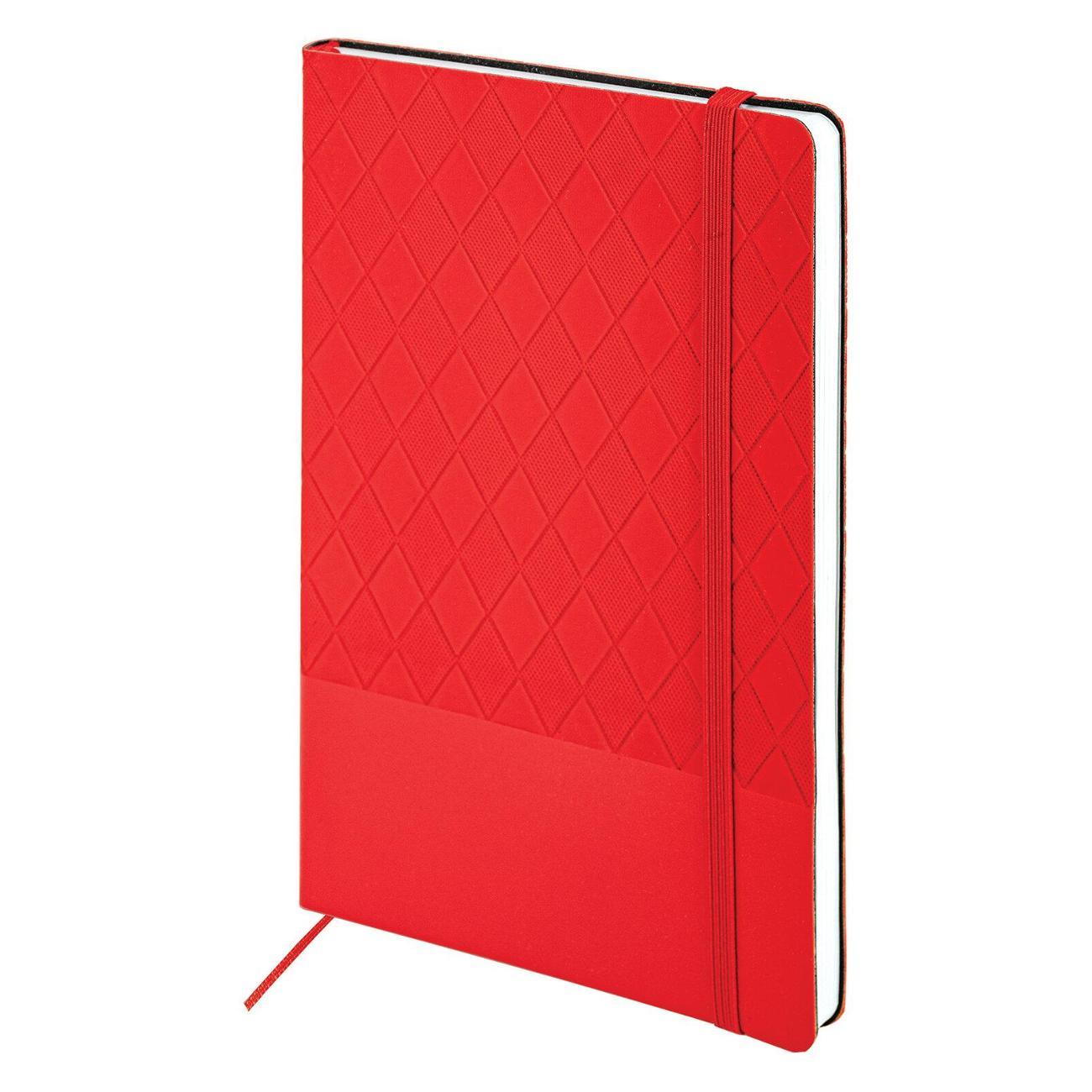 Изображение товара Блокнот для записей Brauberg А5 138x213мм, Tissage, под кожу, 80л, резинка, клетка, оливковый, 116602