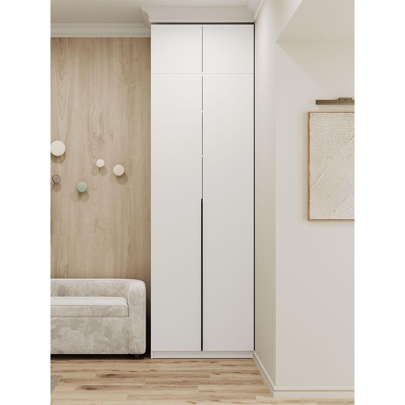 Изображение товара Шкаф Правила мебели Сеул с полками, с ящиками, с антресолью, 80.1х50.6х260 см, Белый текстурный