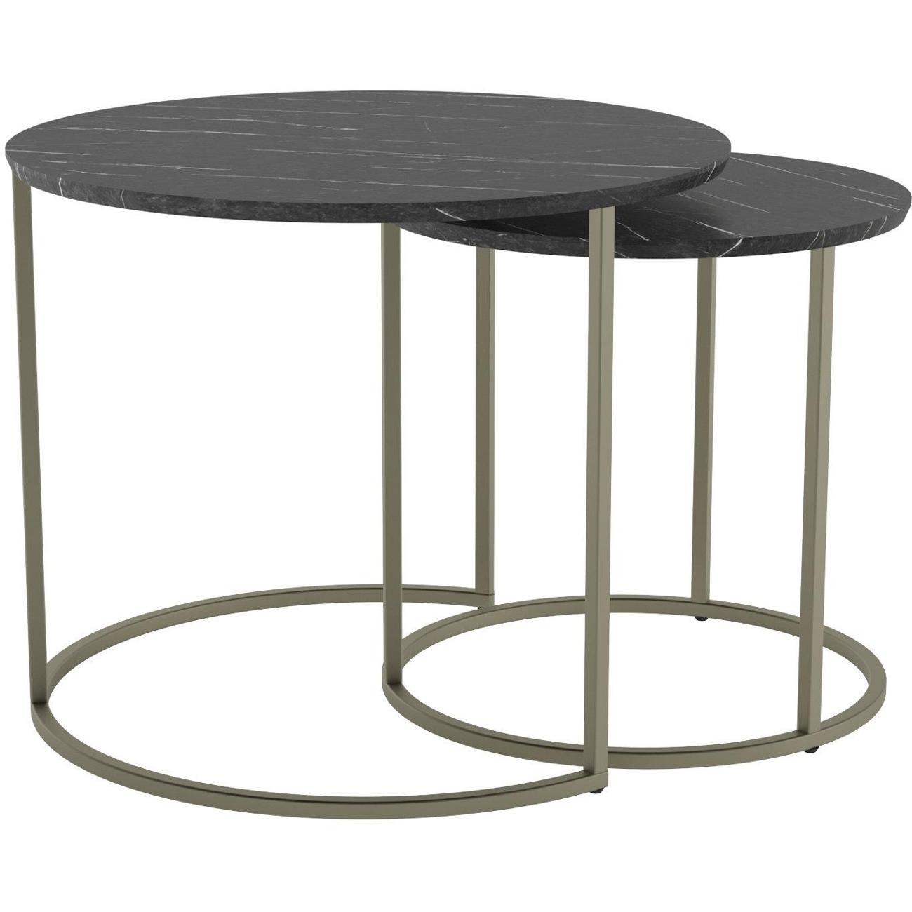 Изображение товара Стол журнальный Калифорния Лесли Черный мрамор/Титан