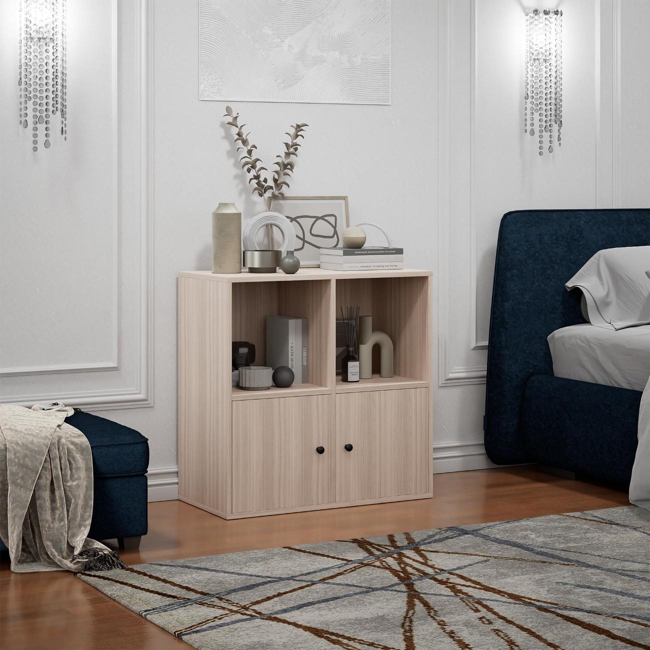 Изображение товара Стеллаж офисный MFMaster Файн-125 дуб сонома-белый