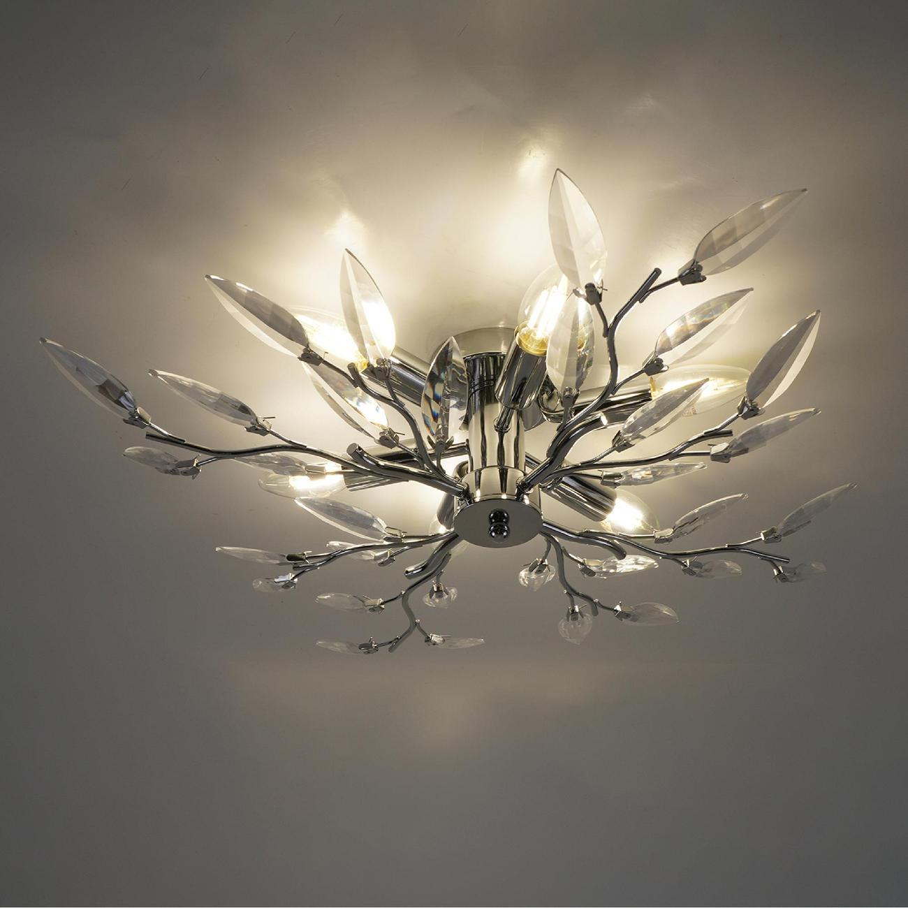 Изображение товара Люстра потолочная Estares VIOLA 6xE14-600х150-CHROME