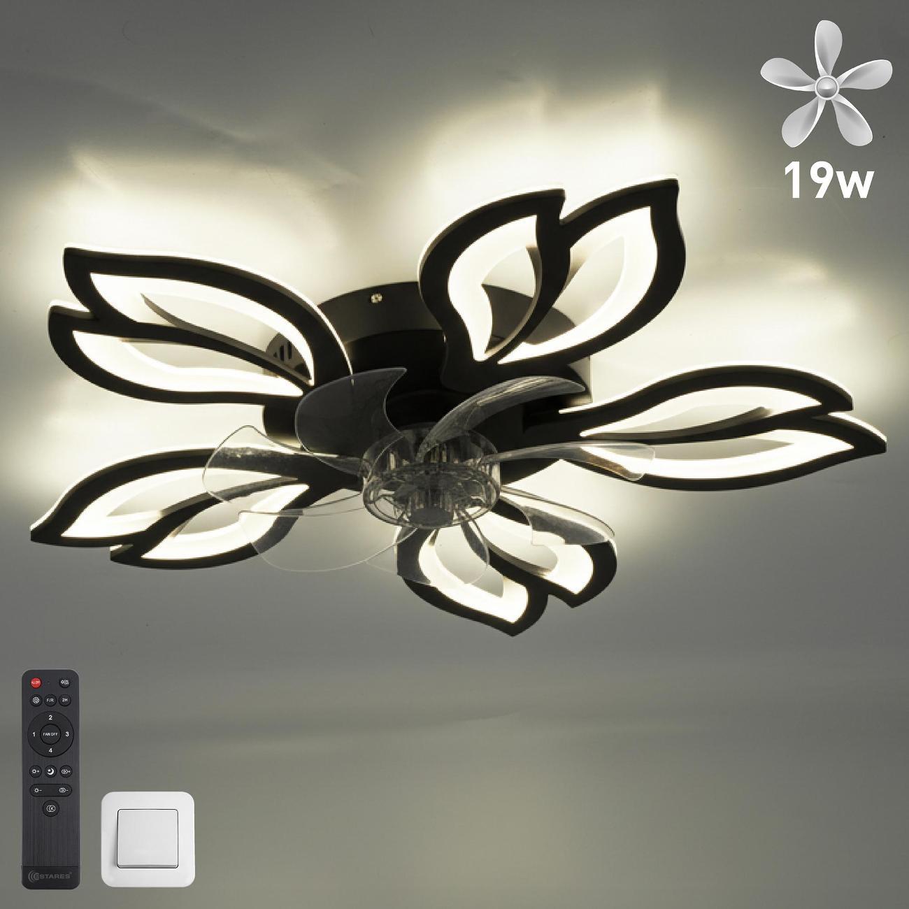 Изображение товара Люстра Estares FAN ASTRA 70W+19W 5F-IRC-620x125-BLACK