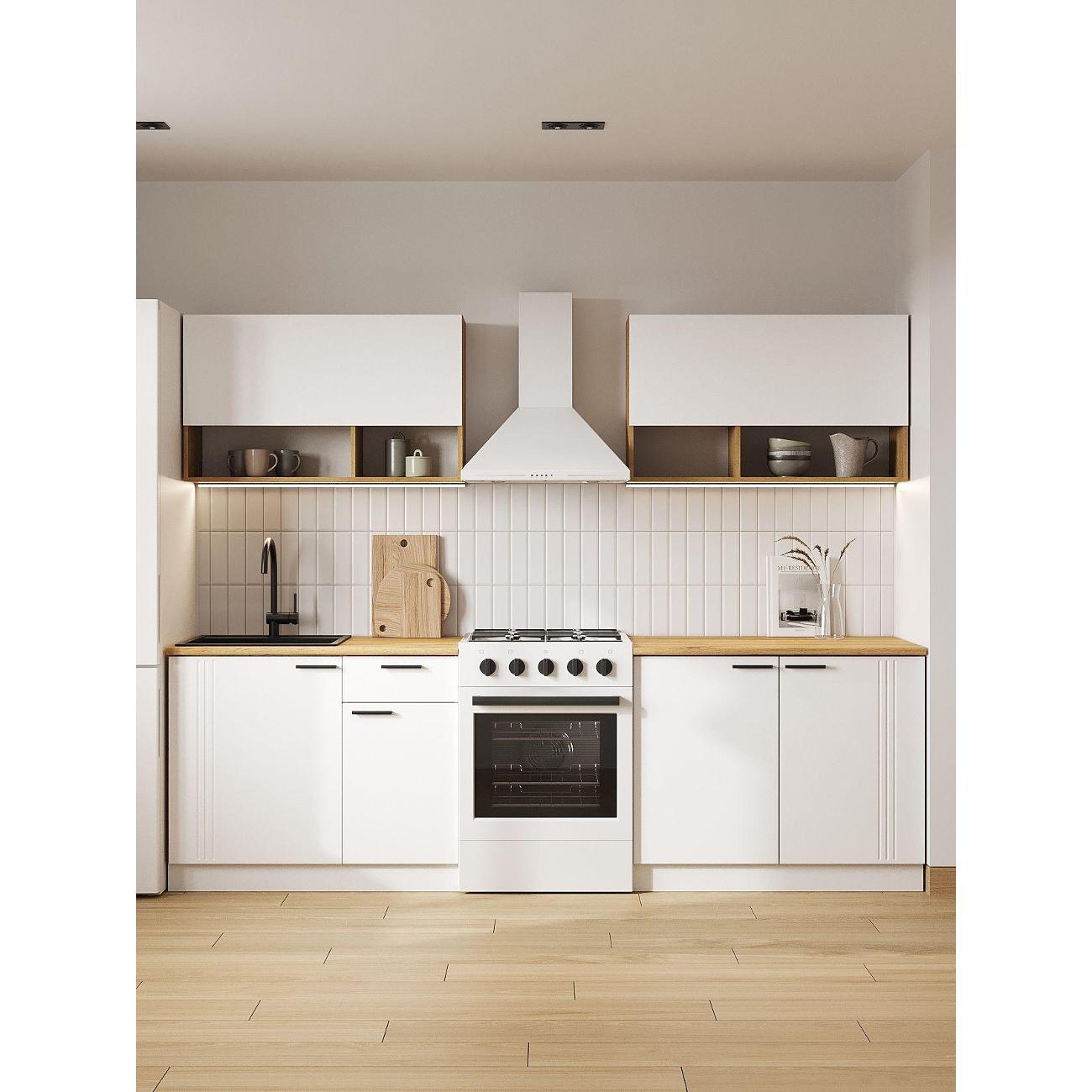 Изображение товара Кухня модульная Правила мебели Брук 2 м, Дуб золотой / Белый матовый / Дуб Вотан