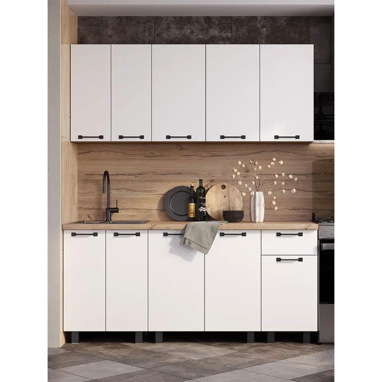 Изображение товара Кухня модульная Правила мебели Тина 1.8 м, Крафт / Белый / столешница дуб Кера