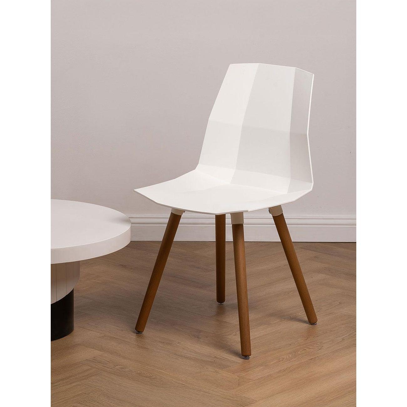 Изображение товара Стул Правила мебели Блес, пластиковый, без подлокотников, Белый, пластик / Массив березы