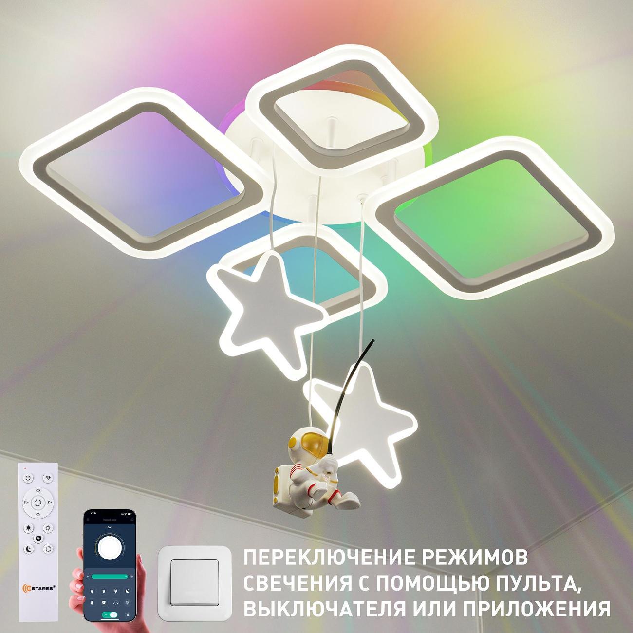 Изображение товара Люстра Estares KIDS OVAL RGB 85W 7S Изображение товара Люстра Estares KIDS OVAL RGB 85W 7S