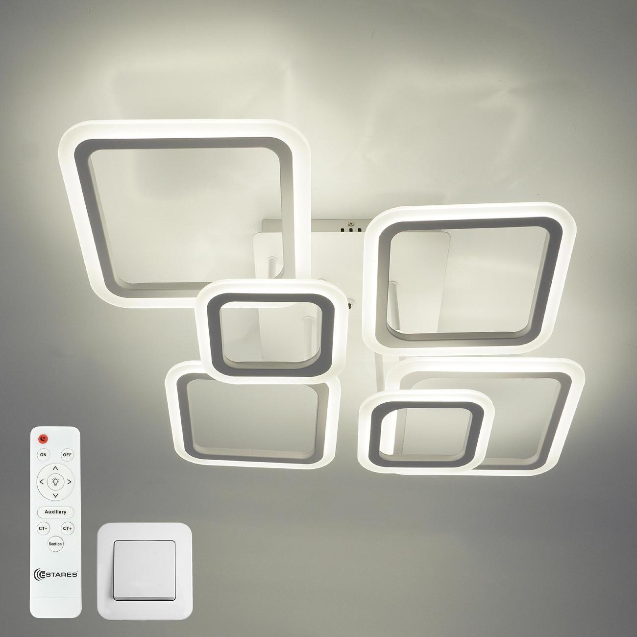 Изображение товара Люстра Estares OVAL 90W 6S-RC-810x600x175-WHITE