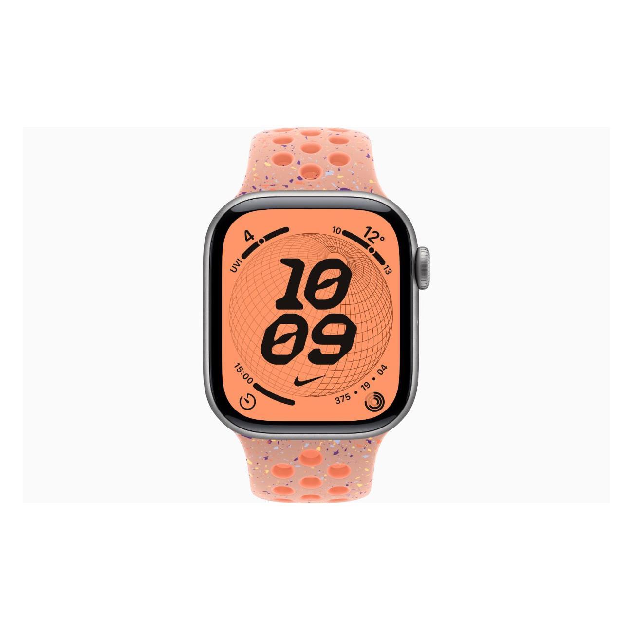Apple Watch Series 11 Aluminium серый космос 42mm GPS Rubber Nike Sport Band Alpenglow розовый