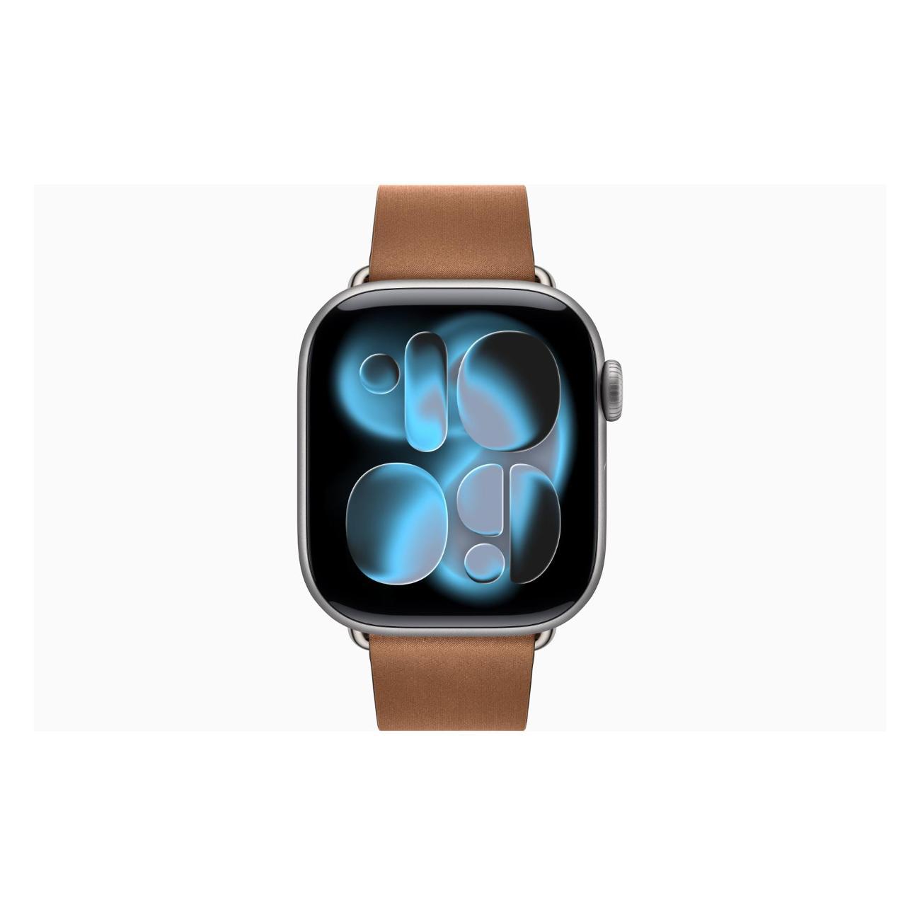 Apple Watch Series 11 Aluminium серый космос 42mm GPS Textile Modern Buckle карамельный