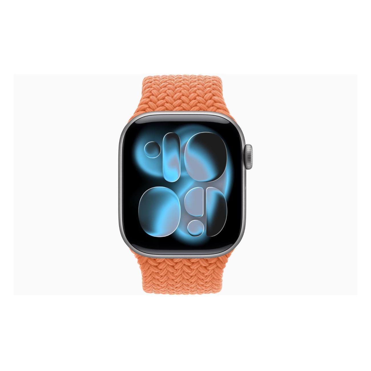 Apple Watch Series 11 Aluminium серый космос 42mm GPS Textile Braided Solo Loop Turmeric