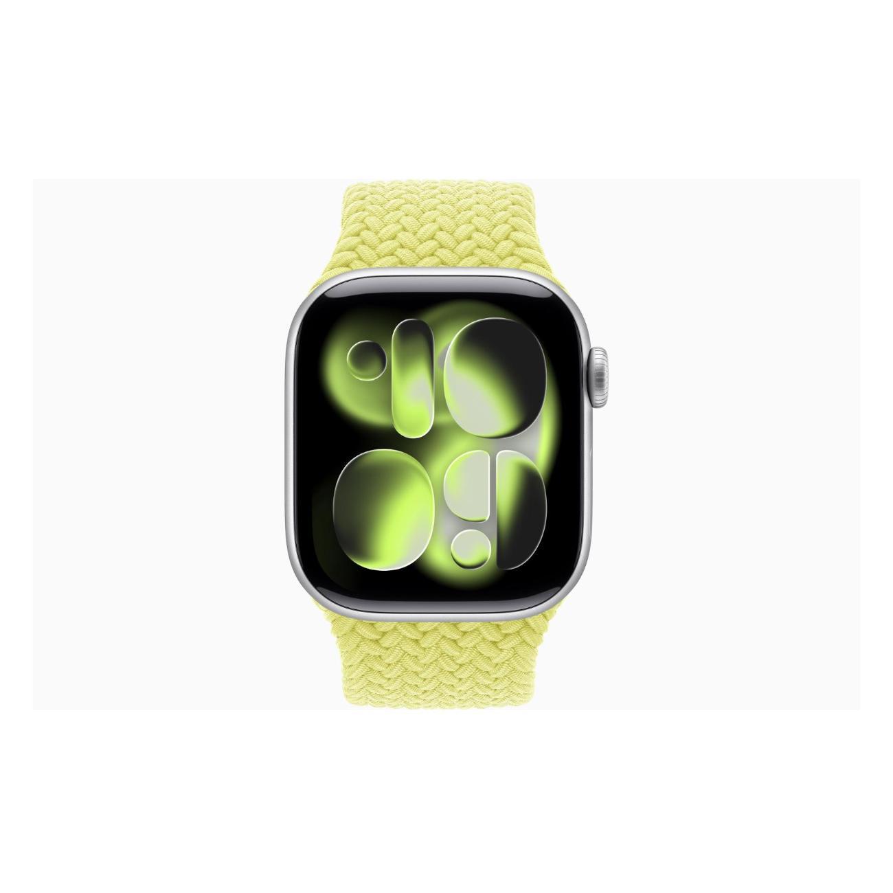 Apple Watch Series 11 Aluminium Silver 42mm GPS Textile Braided Solo Loop Neon желтый