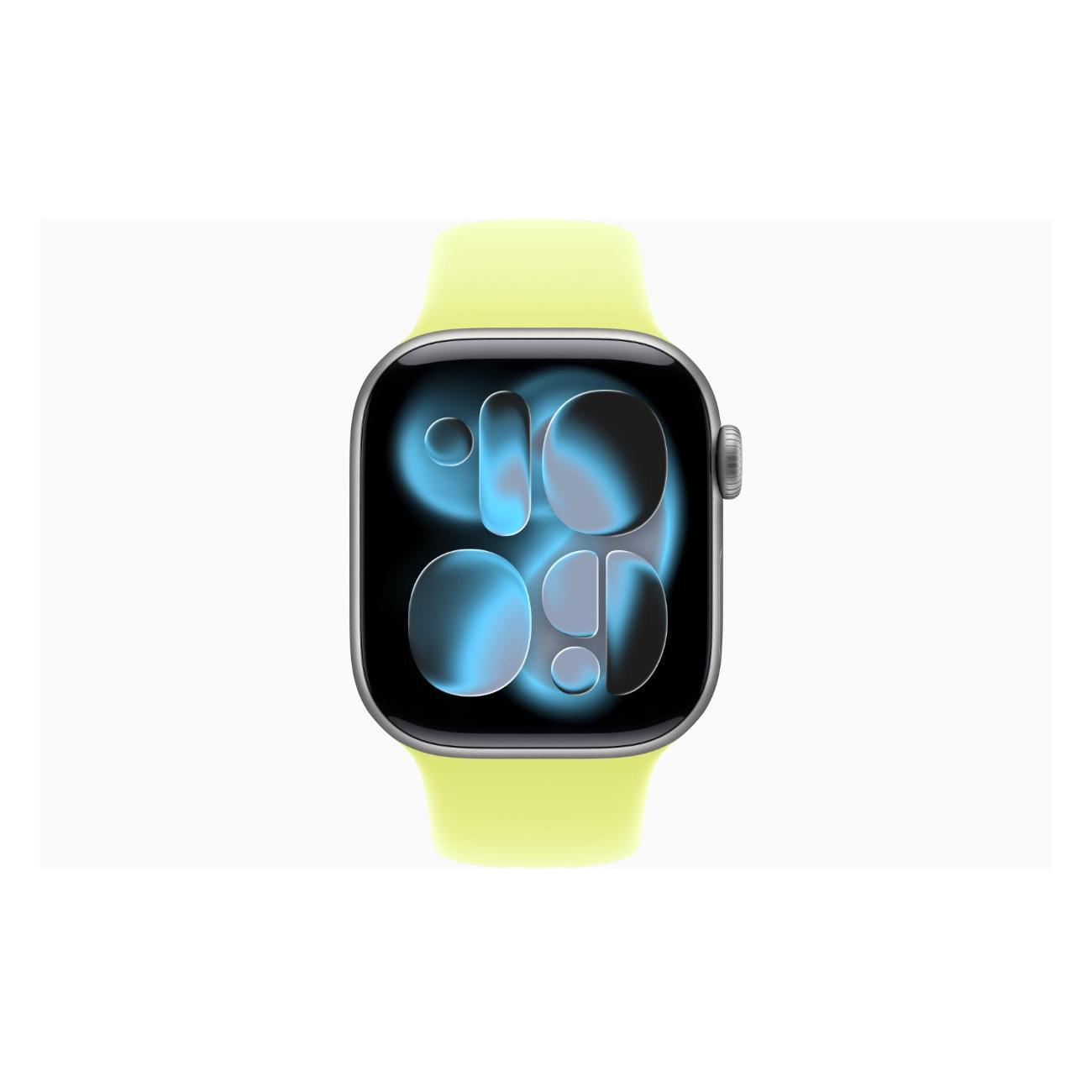 Apple Watch Series 11 Aluminium серый космос 46mm GPS Rubber Sport Band Neon желтый