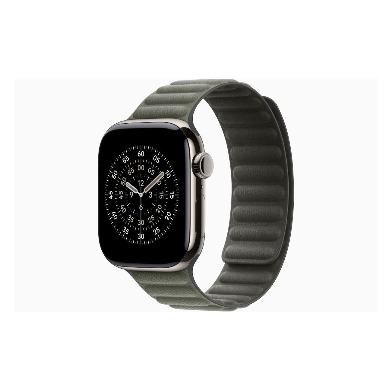 Apple Watch Series 11 Titanium Natural 42mm GPS Textile Magnetic Link Sage серый