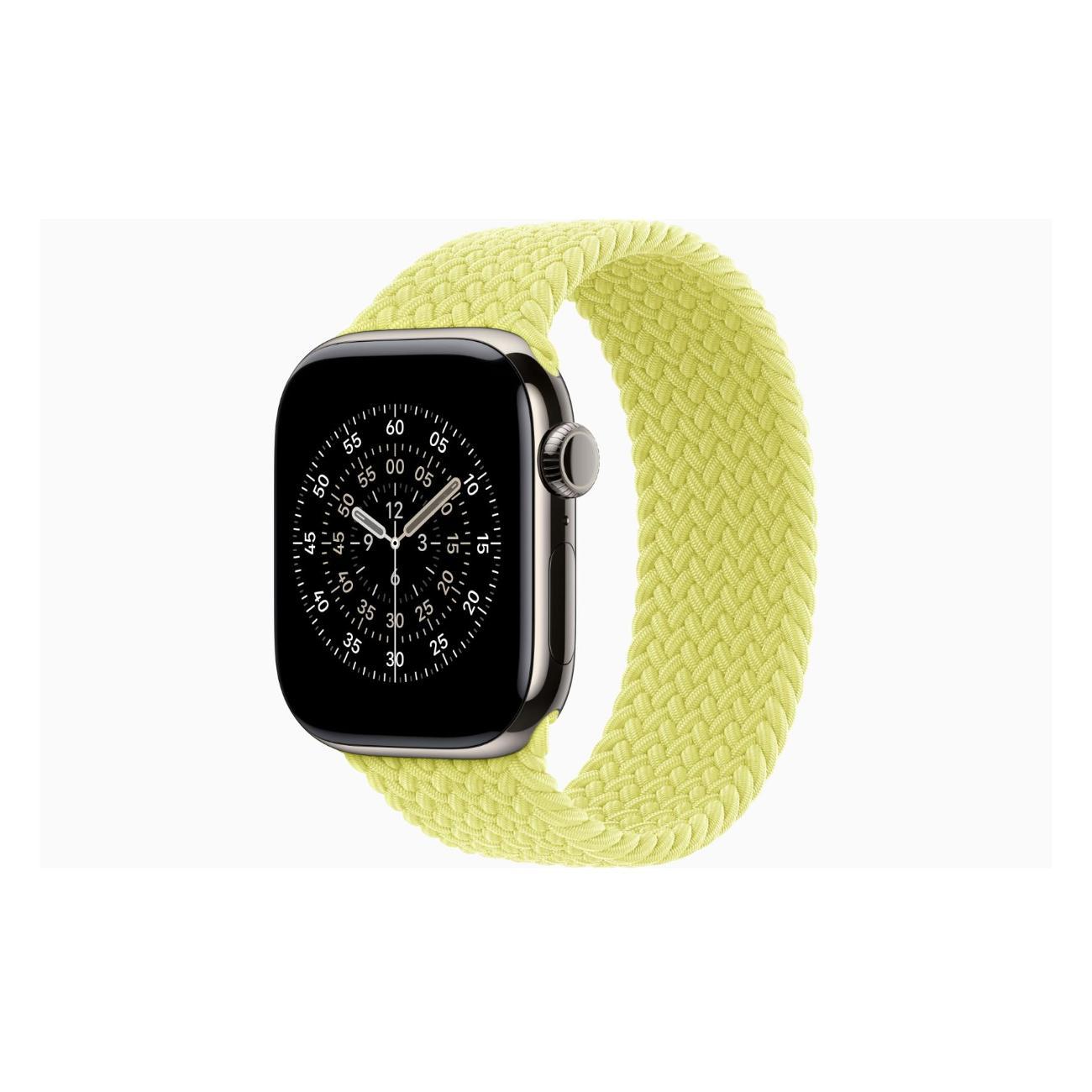 Apple Watch Series 11 Titanium Natural 42mm GPS Textile Braided Solo Loop Neon желтый