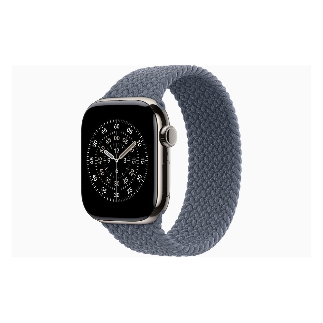 Apple Watch Series 11 Titanium Natural 42mm GPS Textile Braided Solo Loop Anchor синий