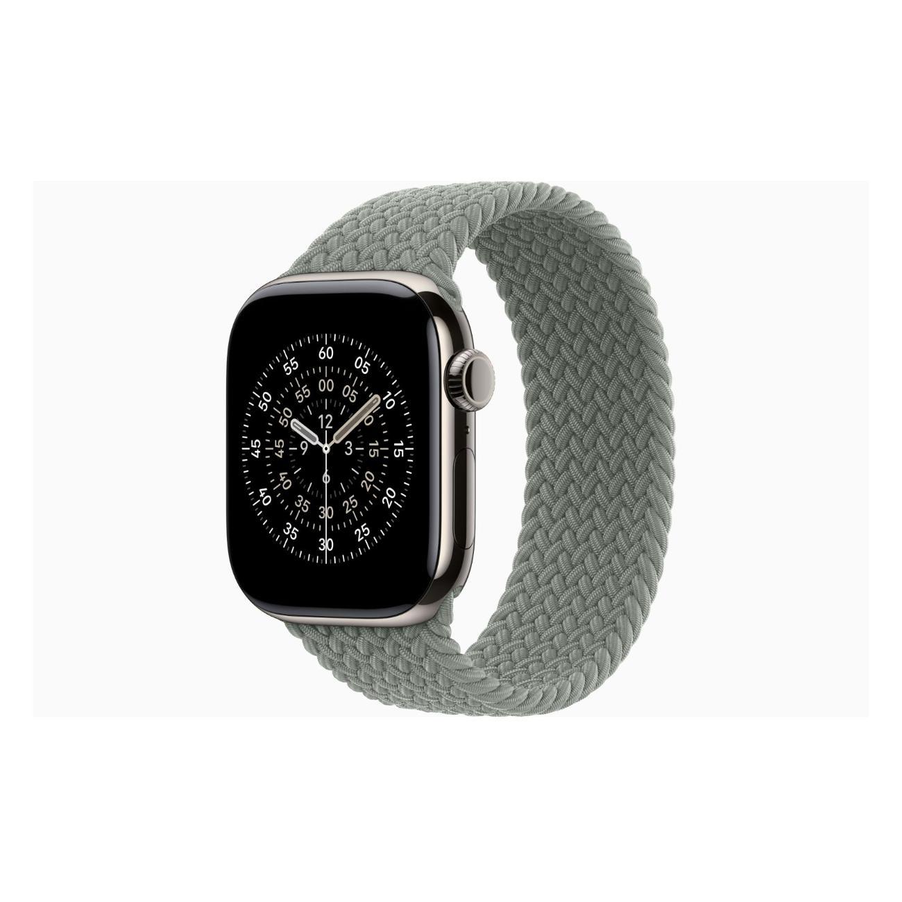 Изображение товара Смарт-часы Apple Watch Series 11 Titanium Natural 42mm GPS Textile Braided Solo Loop Green серый
