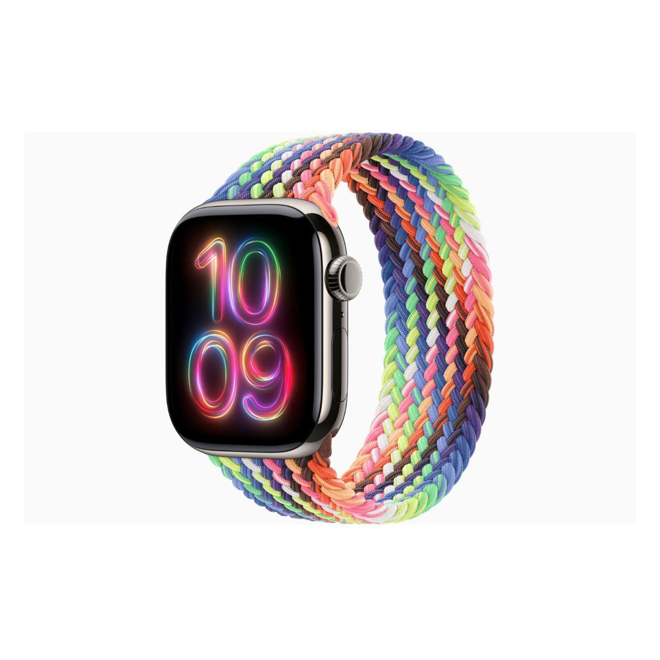 Apple Watch Series 11 Titanium Natural 42mm GPS Textile Braided Solo Loop Pride Edition
