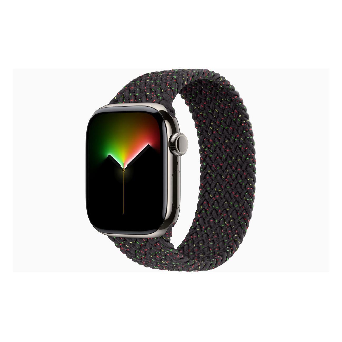 Apple Watch Series 11 Titanium Natural 42mm GPS Textile Braided Solo Loop Black Unity