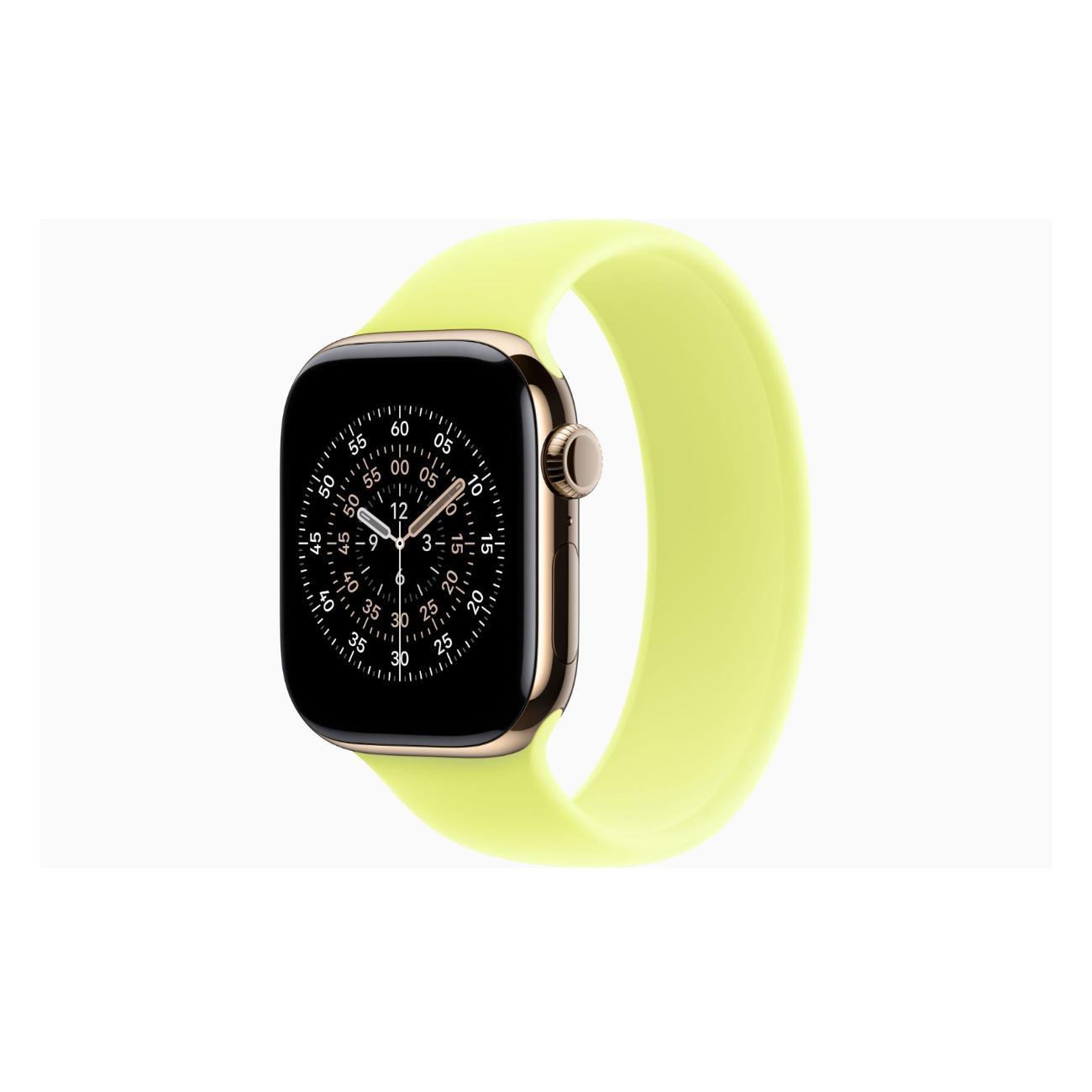 Apple Watch Series 11 Titanium Gold 42mm GPS Rubber Solo Loop Neon желтый