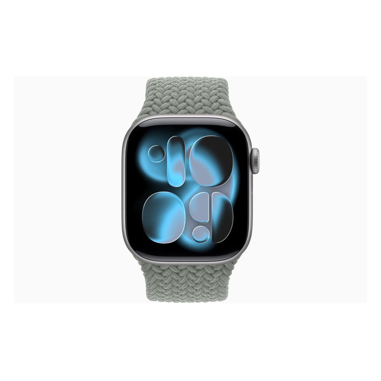 Apple Watch Series 11 Aluminium серый космос 42mm GPS Textile Braided Solo Loop зеленый