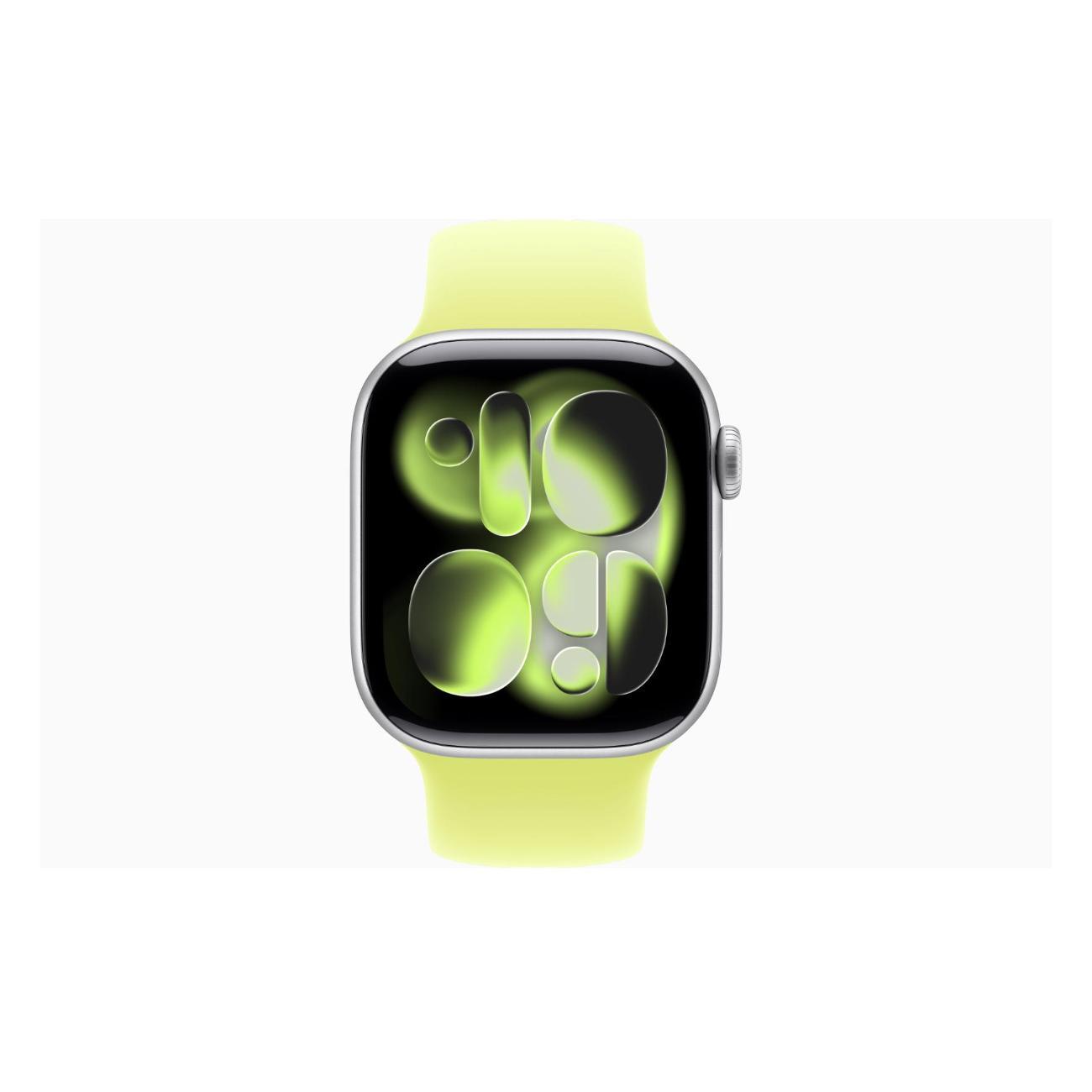 Apple Watch Series 11 Aluminium Silver 42mm GPS Rubber Solo Loop Neon желтый
