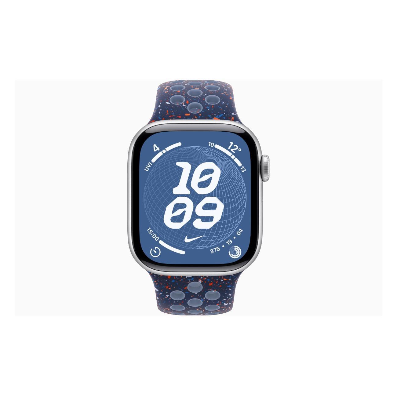 Apple Watch Series 11 Aluminium Silver 42mm GPS Rubber Nike Sport Band Blue Ribbon