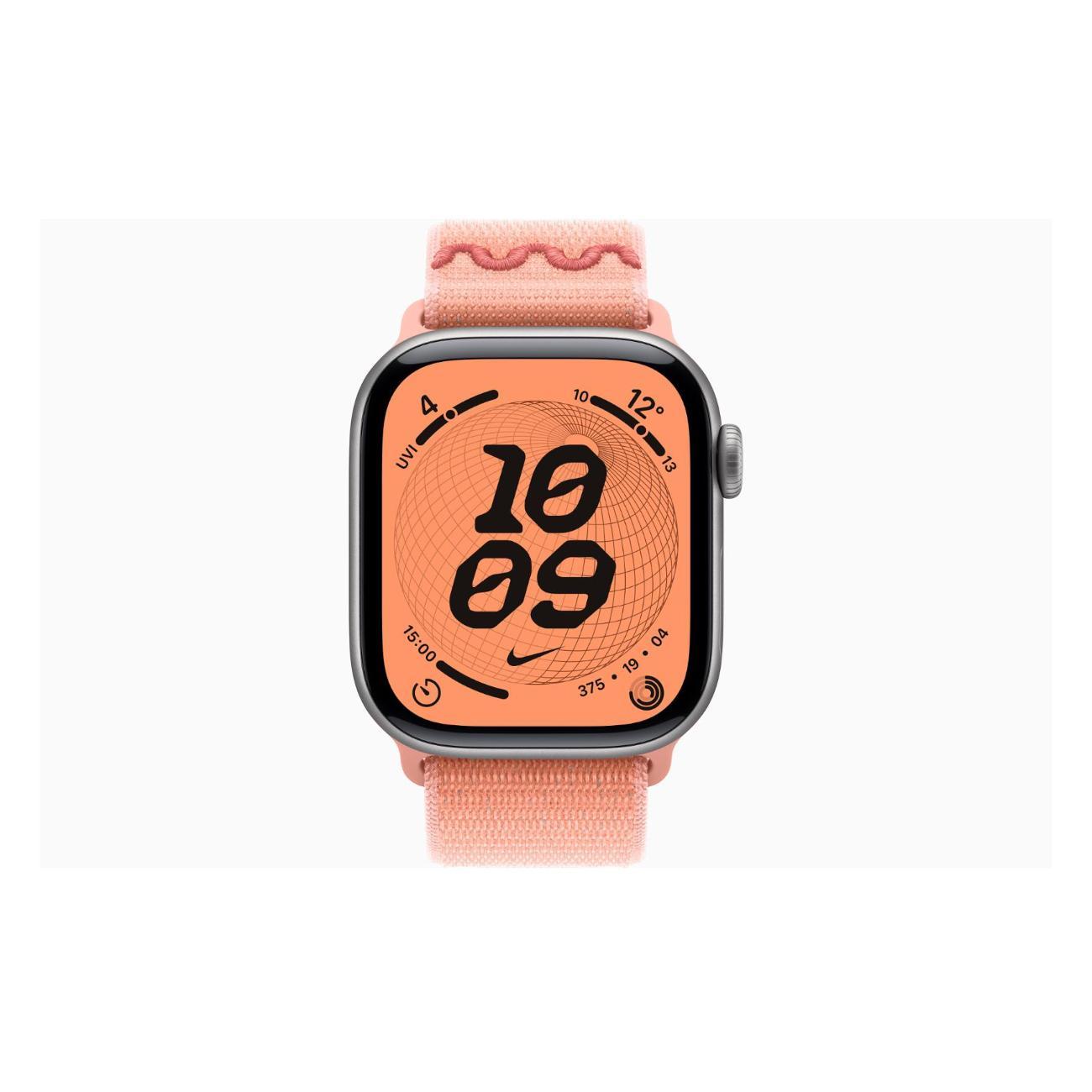 Apple Watch Series 11 Aluminium серый космос 46mm GPS Textile Nike Sport Loop Alpenglow розовый