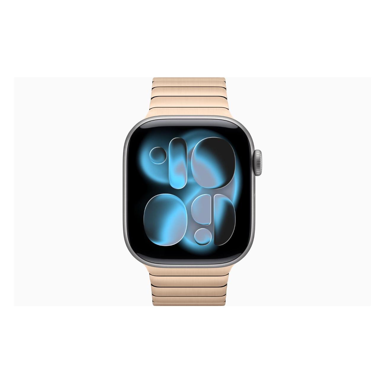 Apple Watch Series 11 Aluminium серый космос 46mm GPS Stainless Steel Link Bracelet золотой
