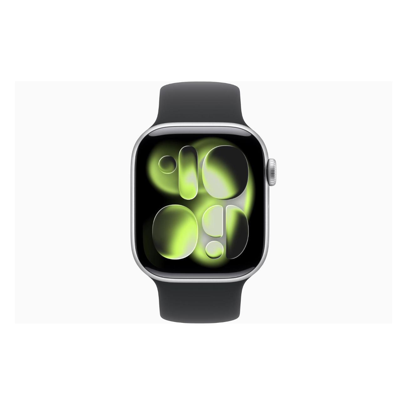 Apple Watch Series 11 Aluminium Silver 46mm GPS Rubber Solo Loop черный