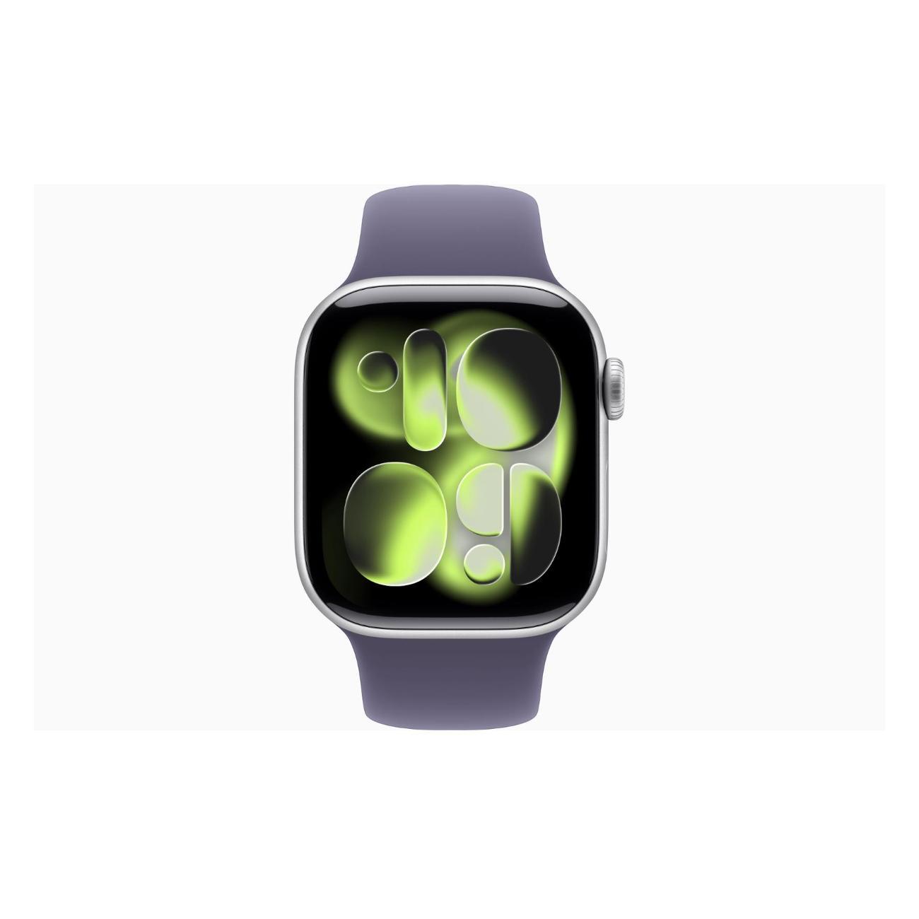 Apple Watch Series 11 Aluminium Silver 46mm GPS Rubber Sport Band Purple Fog