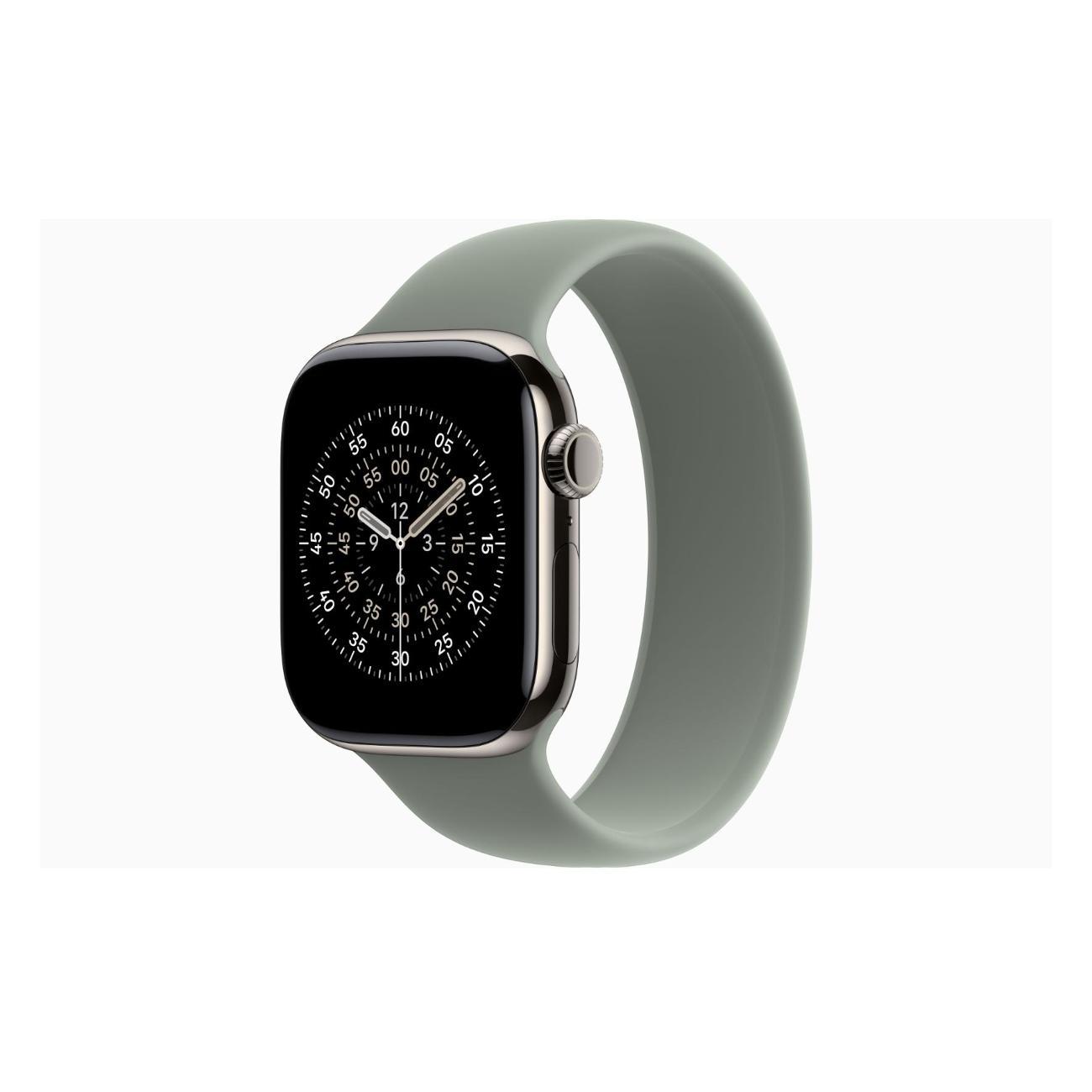 Apple Watch Series 11 Titanium Natural 42mm GPS Rubber Solo Loop Green серый