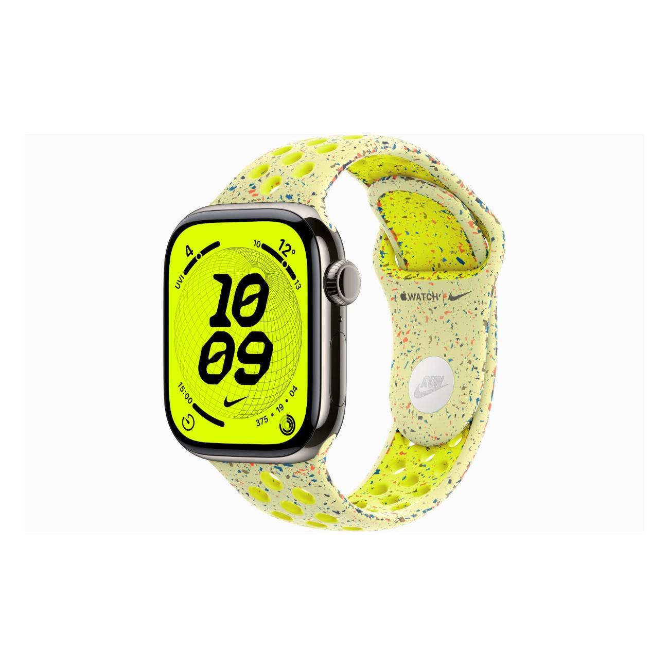 Apple Watch Series 11 Titanium Natural 42mm GPS Rubber Nike Sport Band Volt Splash