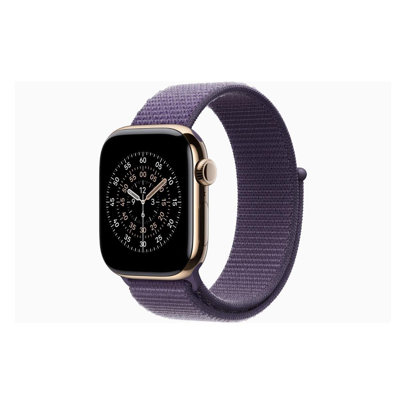 Apple Watch Series 11 Titanium Gold 42mm GPS Textile Sport Loop Purple Fog
