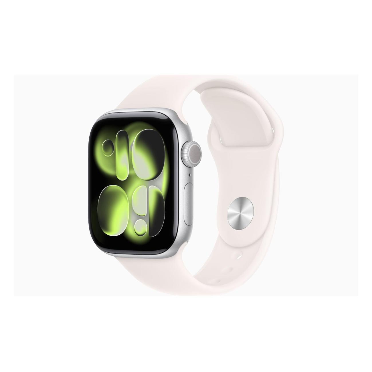 Apple Watch Series 11 Aluminium Silver 46mm GPS Rubber Sport Band Light румянец