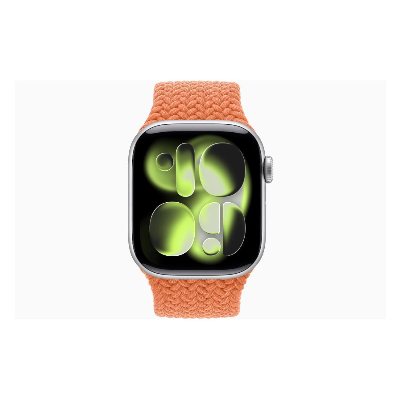 Apple Watch Series 11 Aluminium Silver 46mm GPS Textile Braided Solo Loop Turmeric