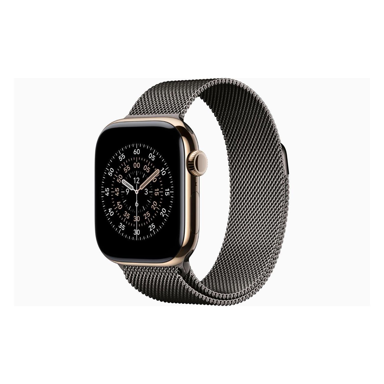 Apple Watch Series 11 Titanium Gold 42mm GPS Stainless Steel Milanese Loop Slate
