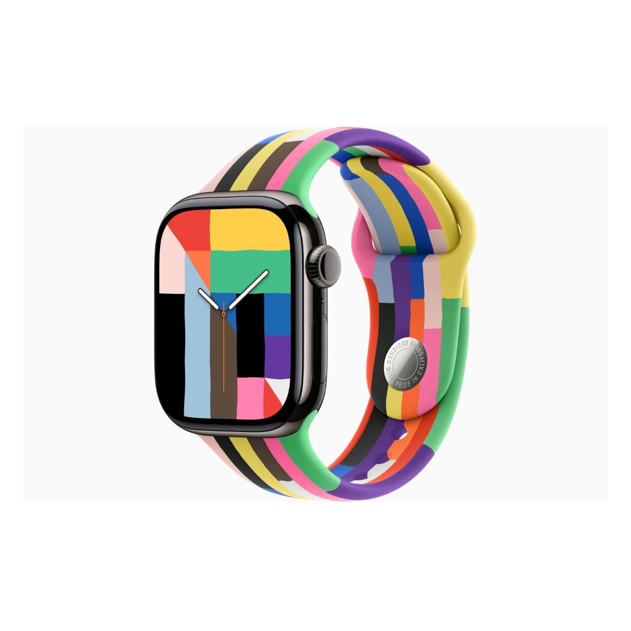 Apple Watch Series 11 Titanium Slate 42mm GPS Rubber Sport Band Pride Edition