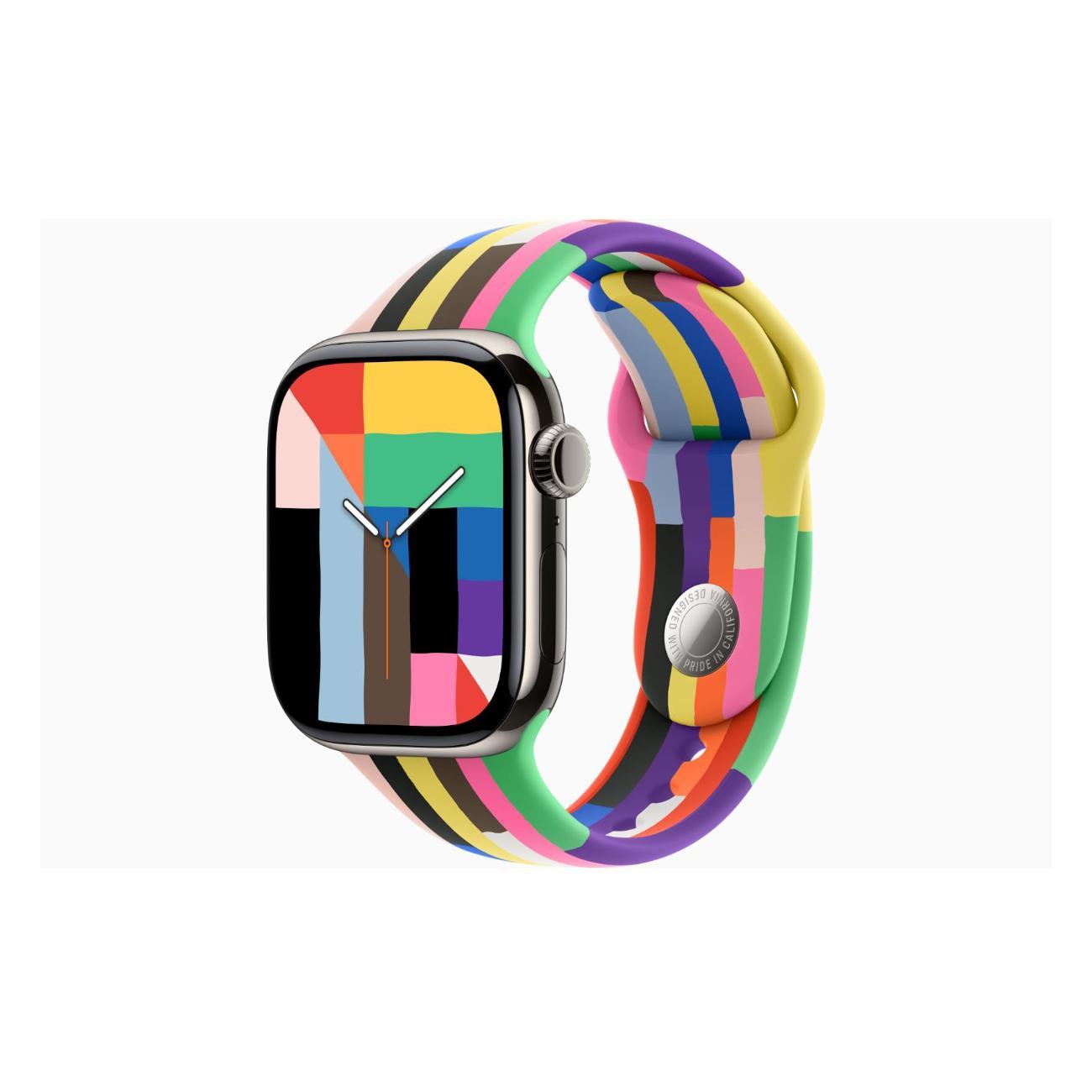 Apple Watch Series 11 Titanium Natural 46mm GPS Rubber Sport Band Pride Edition