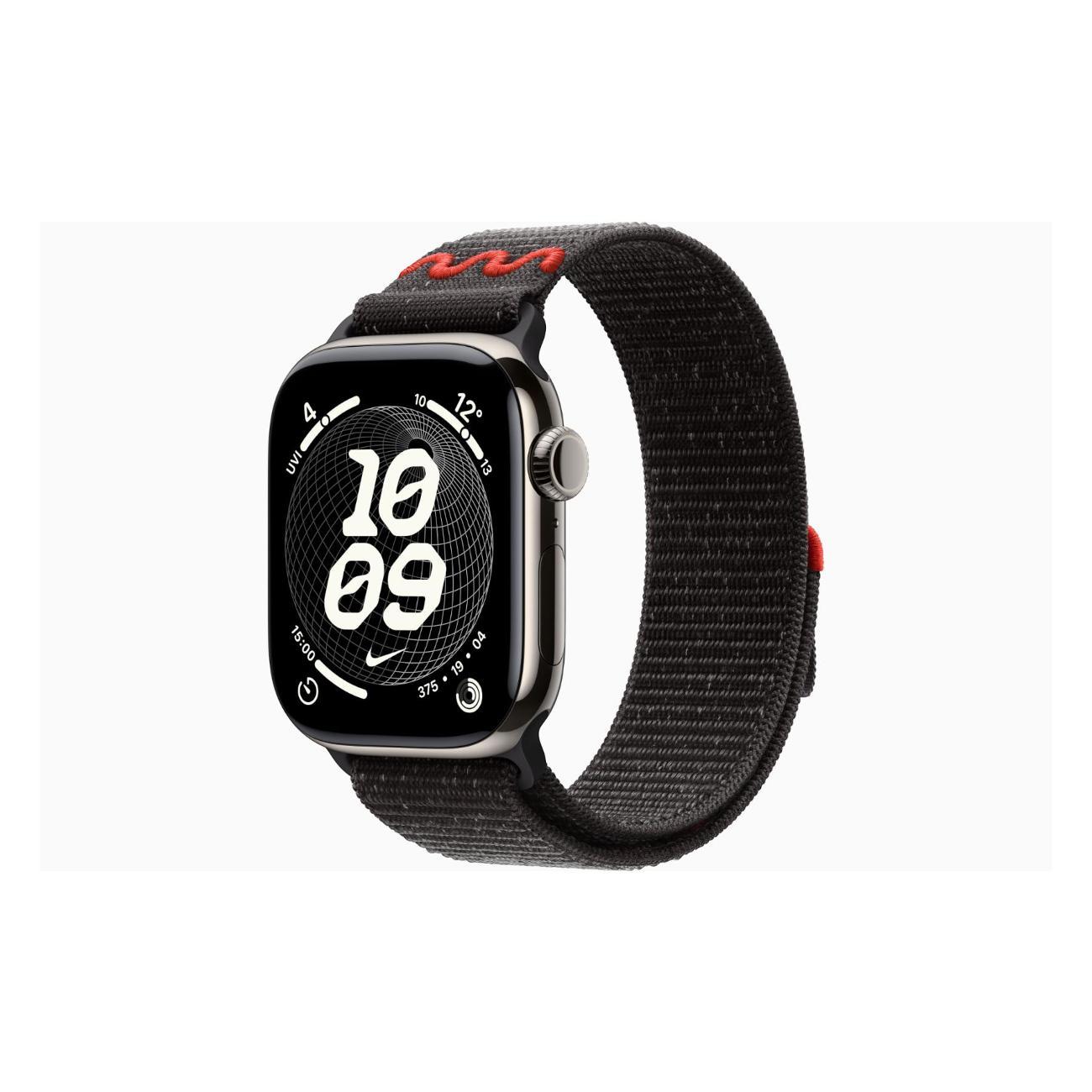 Apple Watch Series 11 Titanium Natural 46mm GPS Textile Nike Sport Loop черная полночь