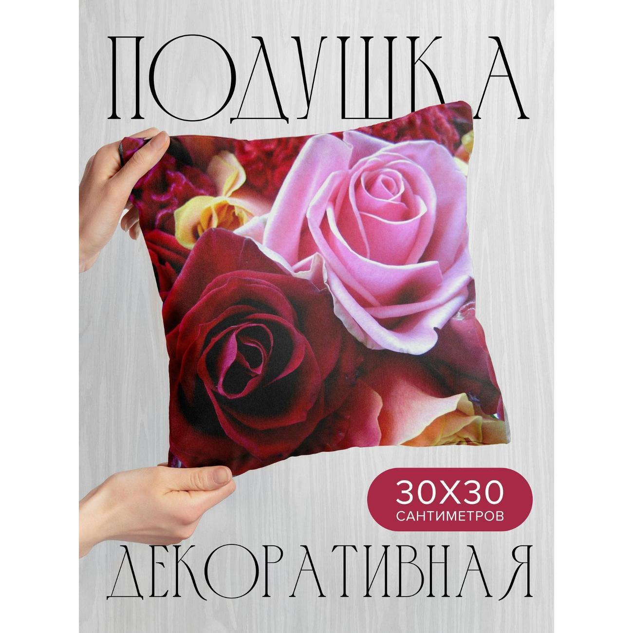 Изображение товара Подушка 365home 30x30см / Цветы / розы / бутоны (WC44420)