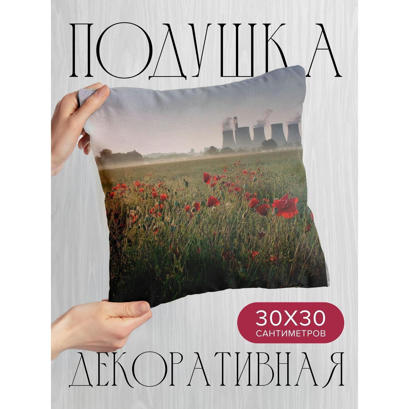 Изображение товара Подушка 365home 30x30см / Природа / трубы / маки (WC90651)