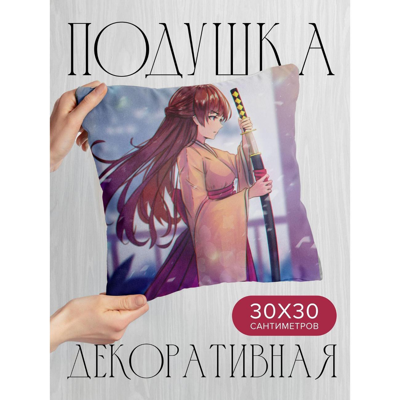 Изображение товара Подушка 365home 30x30см / Аниме / девушка / кимоно (WC221197)