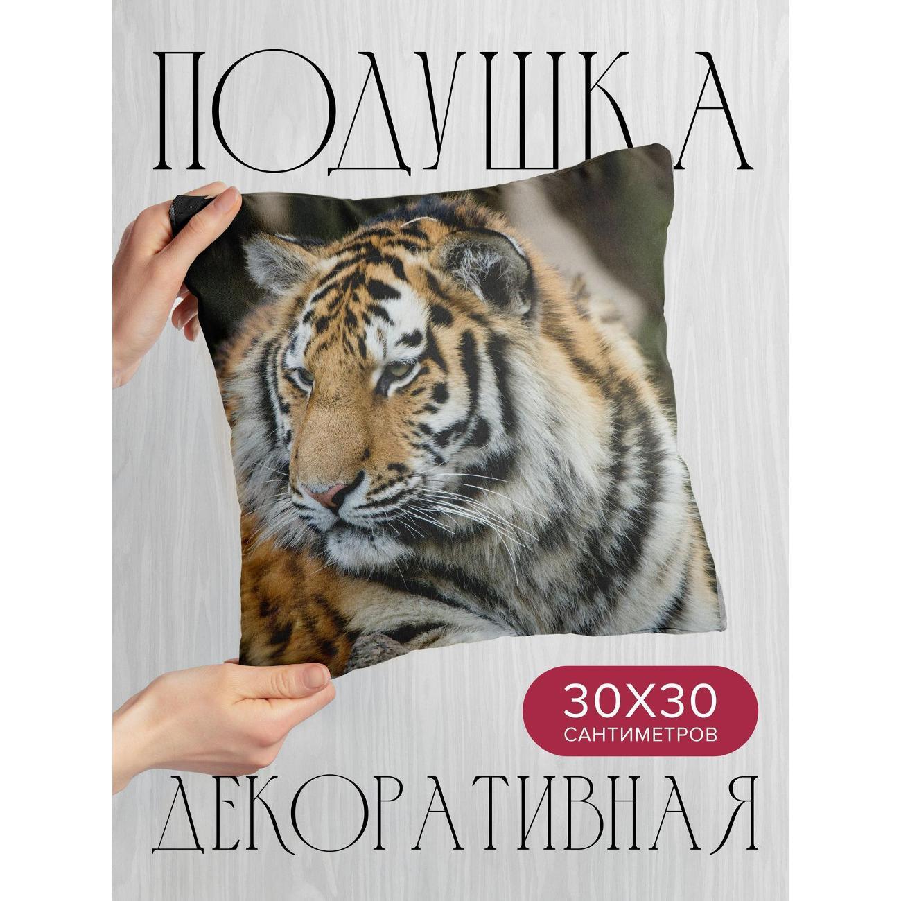 Изображение товара Подушка 365home 30x30см / Животные / тигр / морда (WC117937)