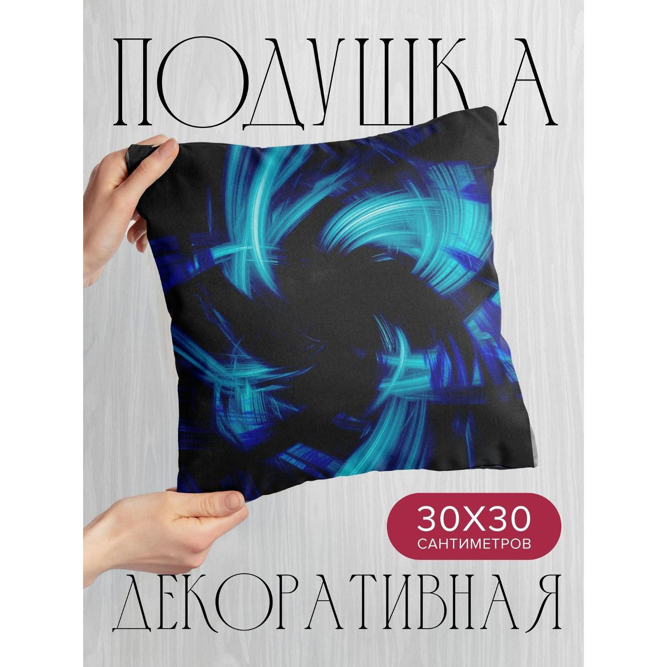 Изображение товара Подушка 365home 30x30см / Абстракция / синий / черный (WC129)