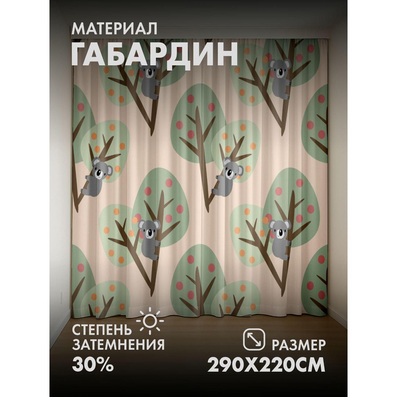 Изображение товара Фотошторы 365home Коалы сидят на ветках деревьев (FP2298481)