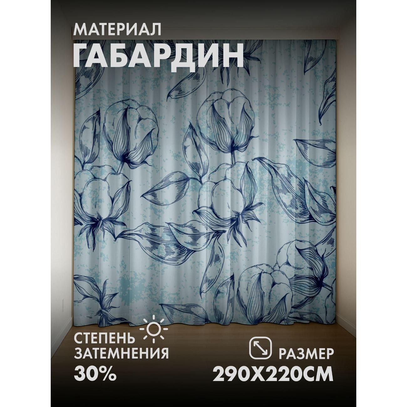 Изображение товара Фотошторы 365home 3D Голубой фон с контурными рисунками