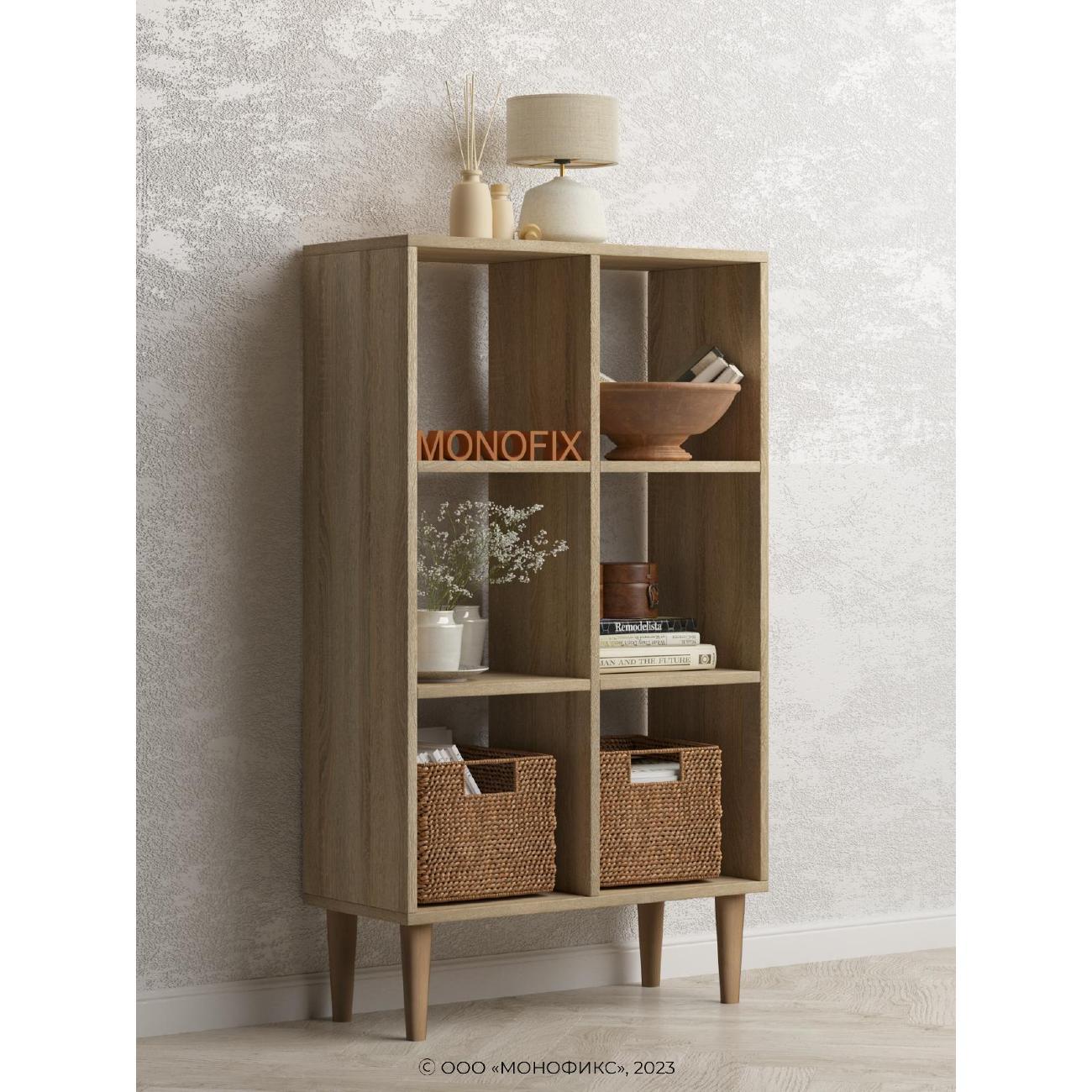Изображение товара Стеллаж Monofix ОДОС, вертикальный, 6 секций, дуб сонома
