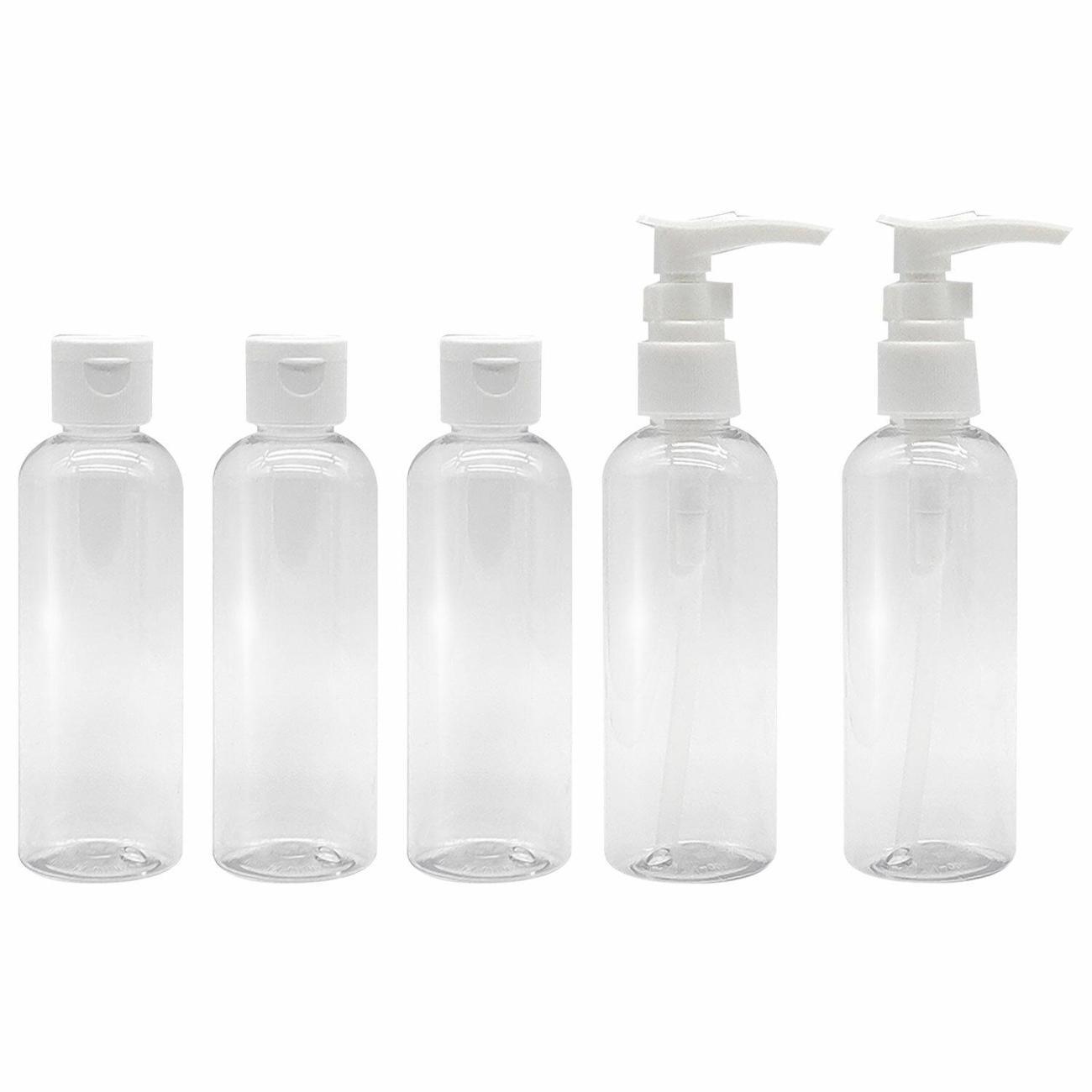 Изображение товара Органайзер для косметики DASWERK Дорожные флаконы 5шт 100мл белые +НАКЛЕЙКИ