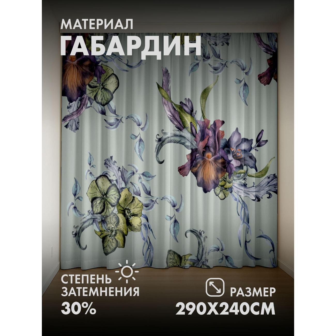 Изображение товара Фотошторы 365home Цветочные композиции: ирисы (FP287933058)