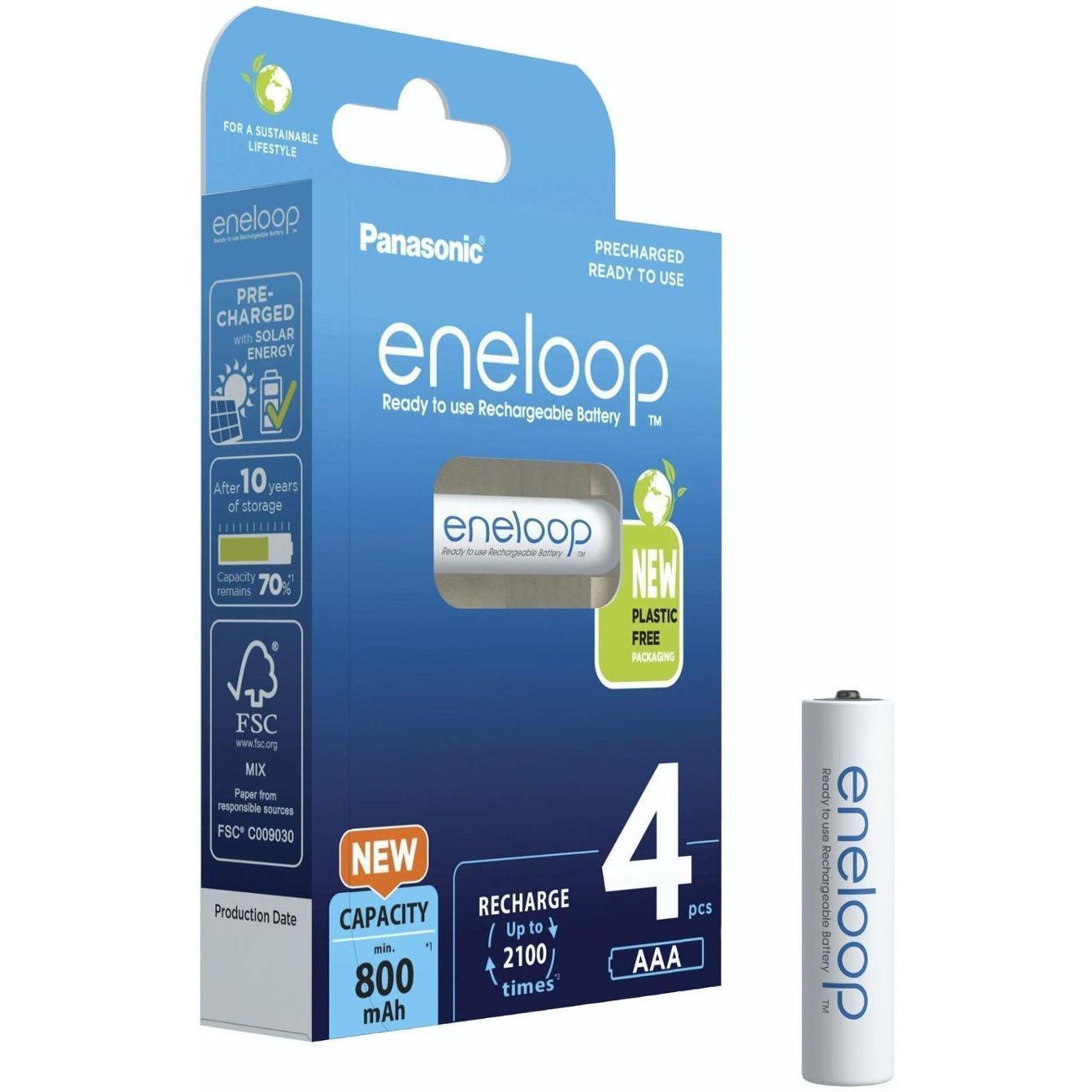 Изображение товара Аккумуляторная батарея Panasonic Eneloop AAA (BK-4MCDE/4BE) 800 mAh 4шт